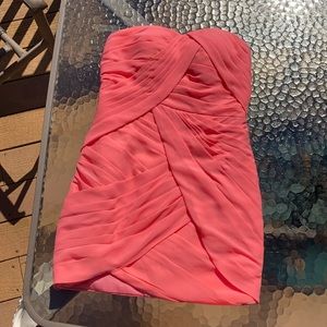 Coral Pleated cocktail dress